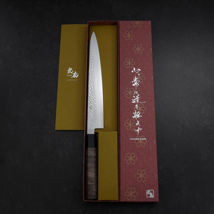 Sujihiki VG-10 Tsuchime Damascus Walnut Handle 240mm