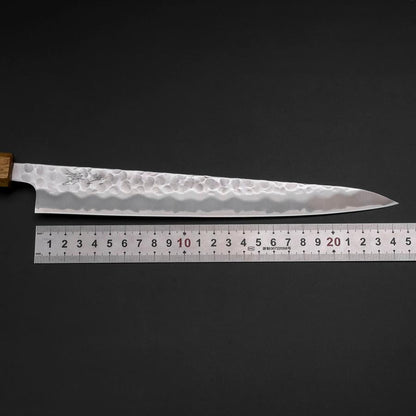 Sujihiki White Steel #2 Tsuchime Yaki Urushi Handle 240mm