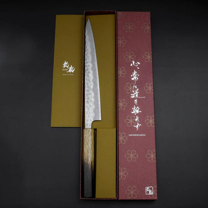Sujihiki White Steel #2 Tsuchime Yaki Urushi Handle 240mm