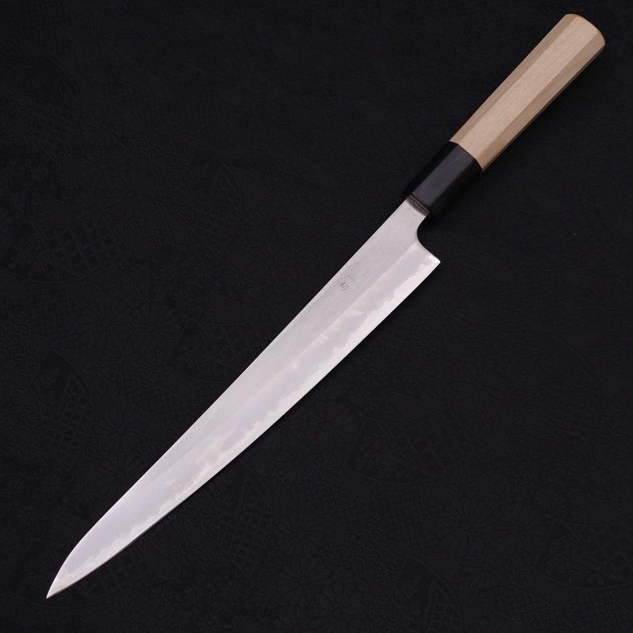 Sujihiki White Steel #1 Stainless Clad Buffalo Magnolia Handle 240mm