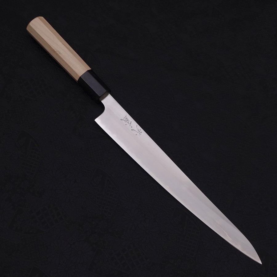 Sujihiki White Steel #1 Stainless Clad Buffalo Magnolia Handle 240mm