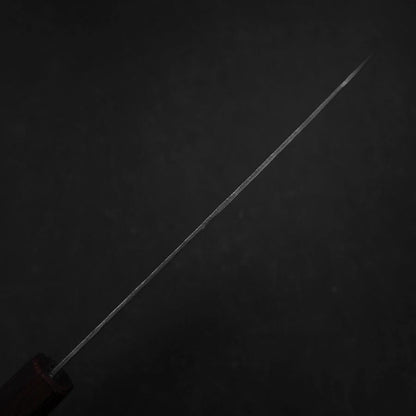 Santoku AUS-10 Mirror Tsuchime Damascus Purple Urushi Handle 165mm