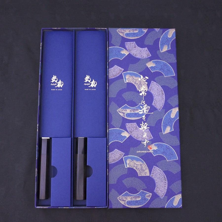 Traditional Blue Washi Gift Wrapping Knife Set Box