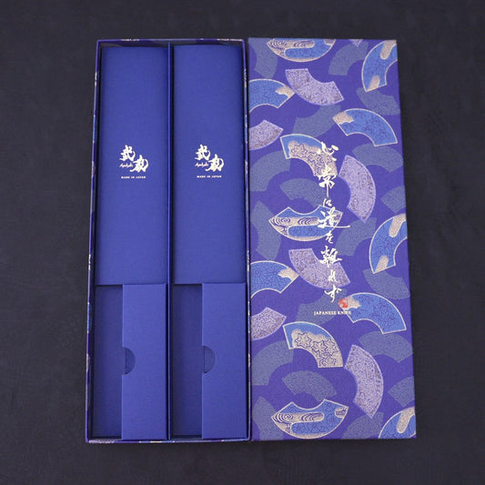 Traditional Blue Washi Gift Wrapping Knife Set Box