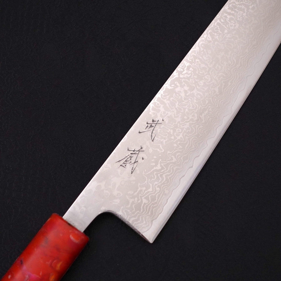 Tsushima Knife Kiritsuke VG-10 Damascus Ocean Red Handle 210mm