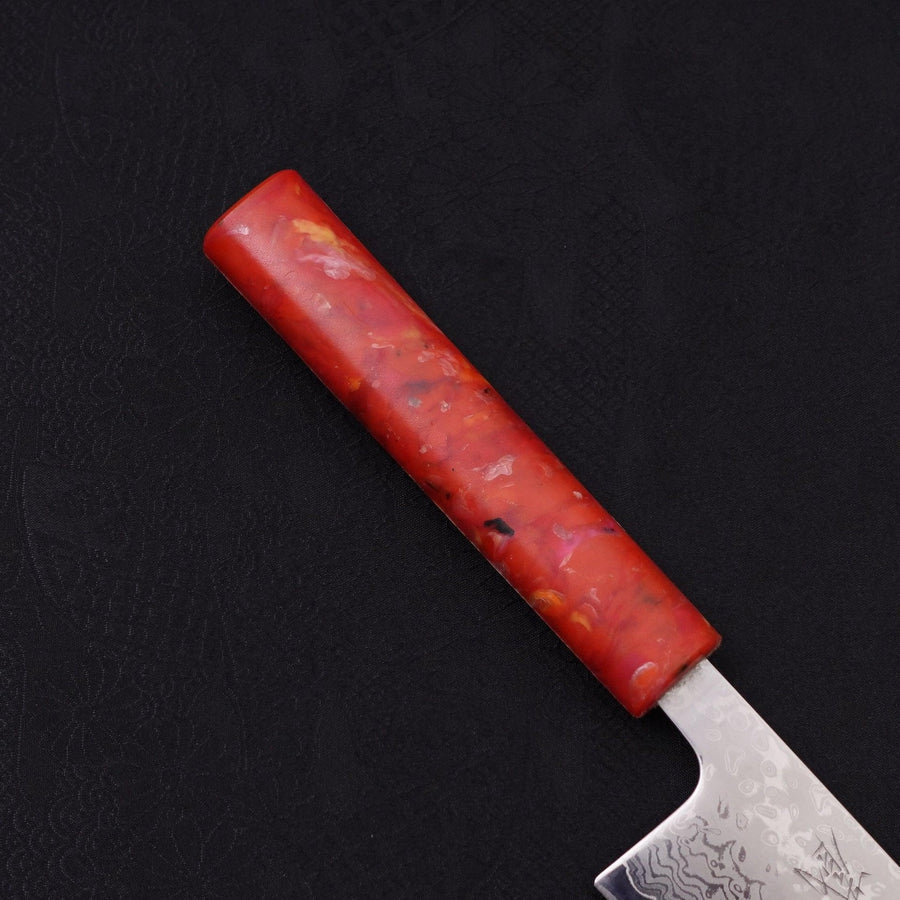 Tsushima Knife Kiritsuke VG-10 Damascus Ocean Red Handle 210mm