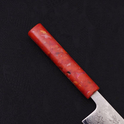 Tsushima Knife Kiritsuke VG-10 Damascus Ocean Red Handle 210mm