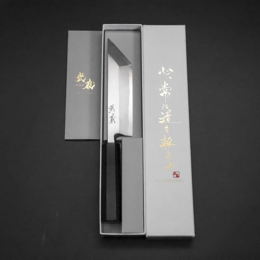 Unagisaki (Edo) Blue Steel #1 Hon-Kasumi Buffalo Ebony Handle 150mm