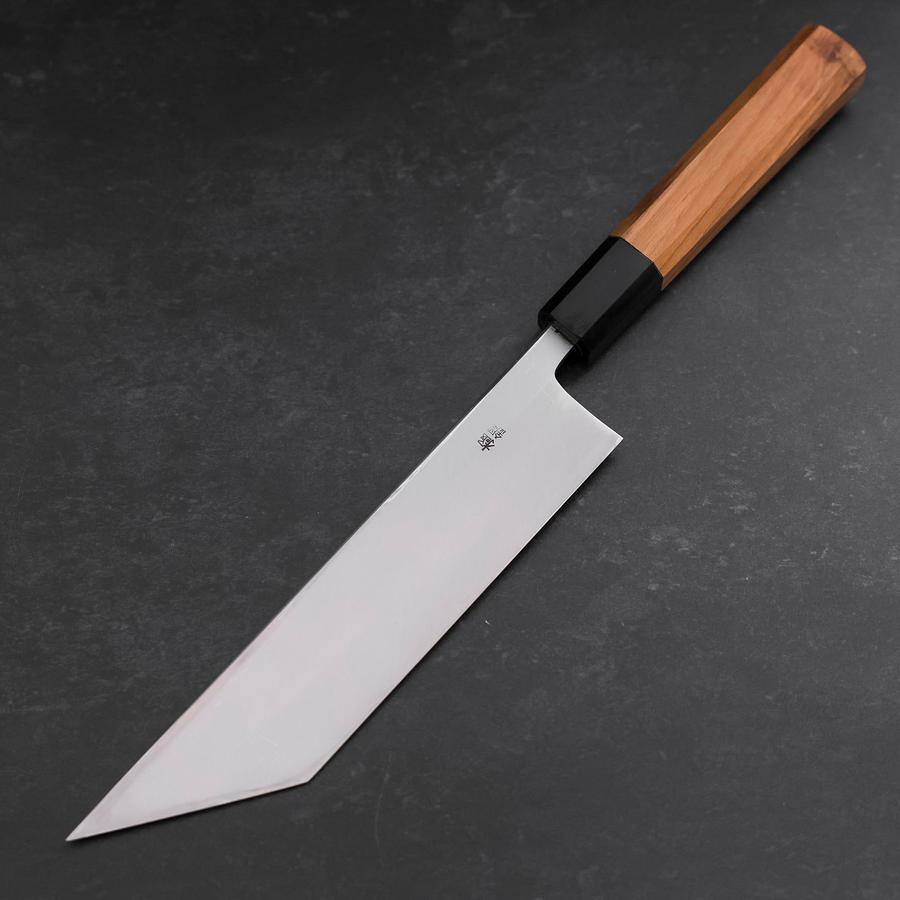 Unagisaki (Edo) Blue Steel #1 Hon-Kasumi Buffalo Teak Handle 195mm