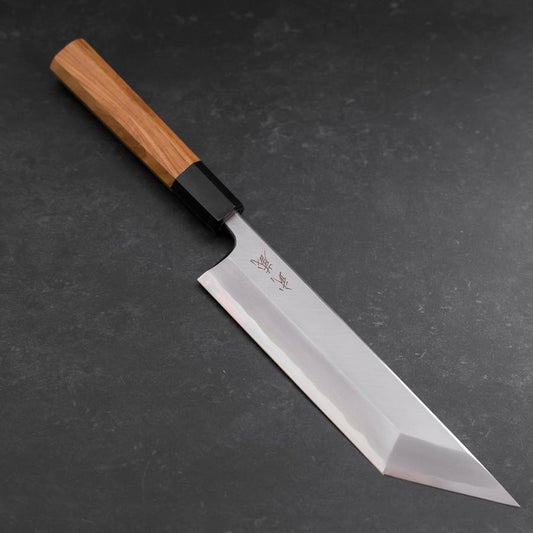 Unagisaki (Edo) Blue Steel #1 Hon-Kasumi Buffalo Teak Handle 195mm