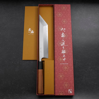 Unagisaki (Edo) White Steel #2 Hon-Kasumi Buffalo Teak Handle 210mm