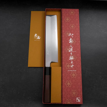 Usuba (Kanto) White Steel #1 Mirror Buffalo Walnut Handle 240mm
