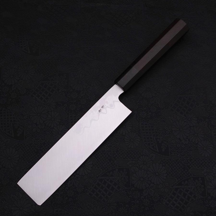 Usuba(Kanto) Blue Steel #2 Suminagashi Buffalo Ebony Handle 180mm