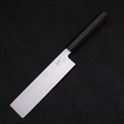 Usuba(Kanto) Blue Steel #2 Suminagashi Buffalo Ebony Handle 180mm