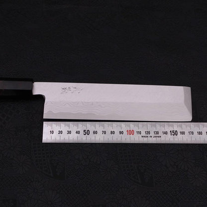 Usuba(Kanto) Blue Steel #2 Suminagashi Buffalo Ebony Handle 180mm