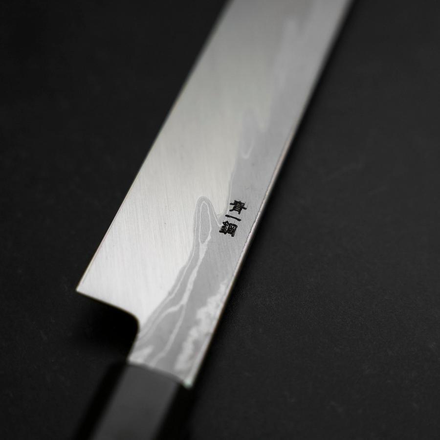 Yanagi Kiritsuke Blue Steel #1 Suminagashi Buffalo Ebony Handle With Sheath 270mm