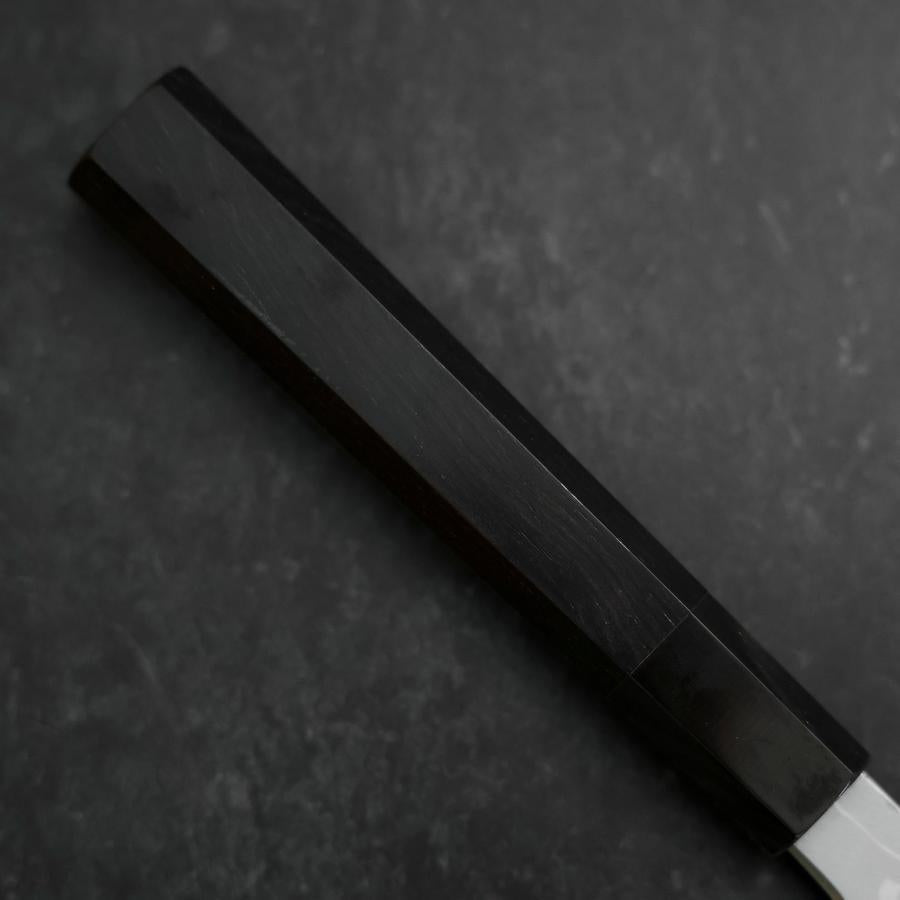 Yanagi Kiritsuke Blue Steel #1 Suminagashi Buffalo Ebony Handle With Sheath 300mm