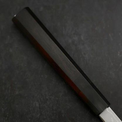 Yanagi Kiritsuke Blue Steel #1 Suminagashi Buffalo Ebony Handle With Sheath 330mm