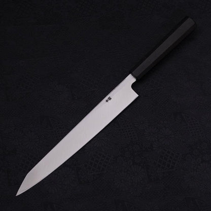 Yanagi Kiritsuke Blue Steel #2 Kasumi Buffalo Ebony Handle 240mm