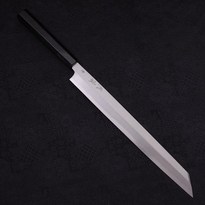 Yanagi Kiritsuke Blue Steel #2 Kasumi Buffalo Ebony Handle 300mm