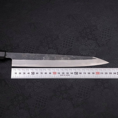 Yanagi Kiritsuke Blue Steel #2 Kurouchi Buffalo Ebony Handle 240mm