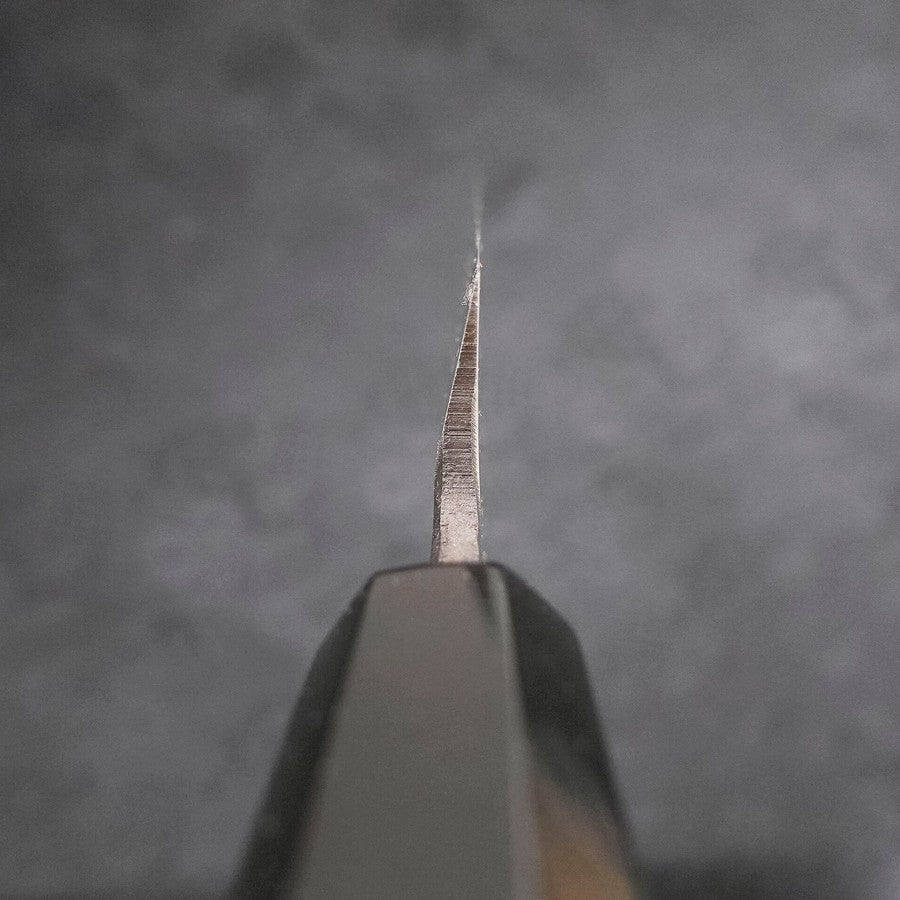 Yanagi Kiritsuke Blue Steel #2 Kurouchi Buffalo Ebony Handle 300mm