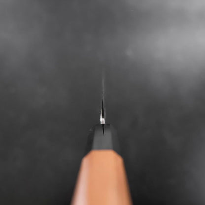 Yanagi Kiritsuke Silver Steel #3 Damascus Mirror Buffalo Teak Handle 300mm