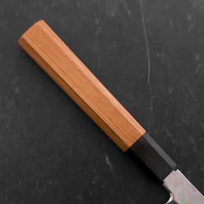 Yanagi Kiritsuke Silver Steel #3 Damascus Mirror Buffalo Teak Handle 300mm