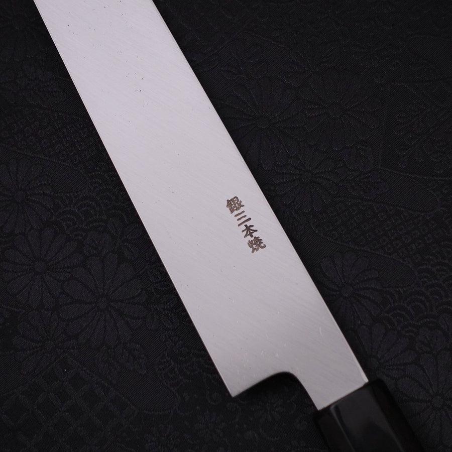 Yanagi Kiritsuke Silver Steel #3 Honyaki Mirror Buffalo Ebony Handle 270mm