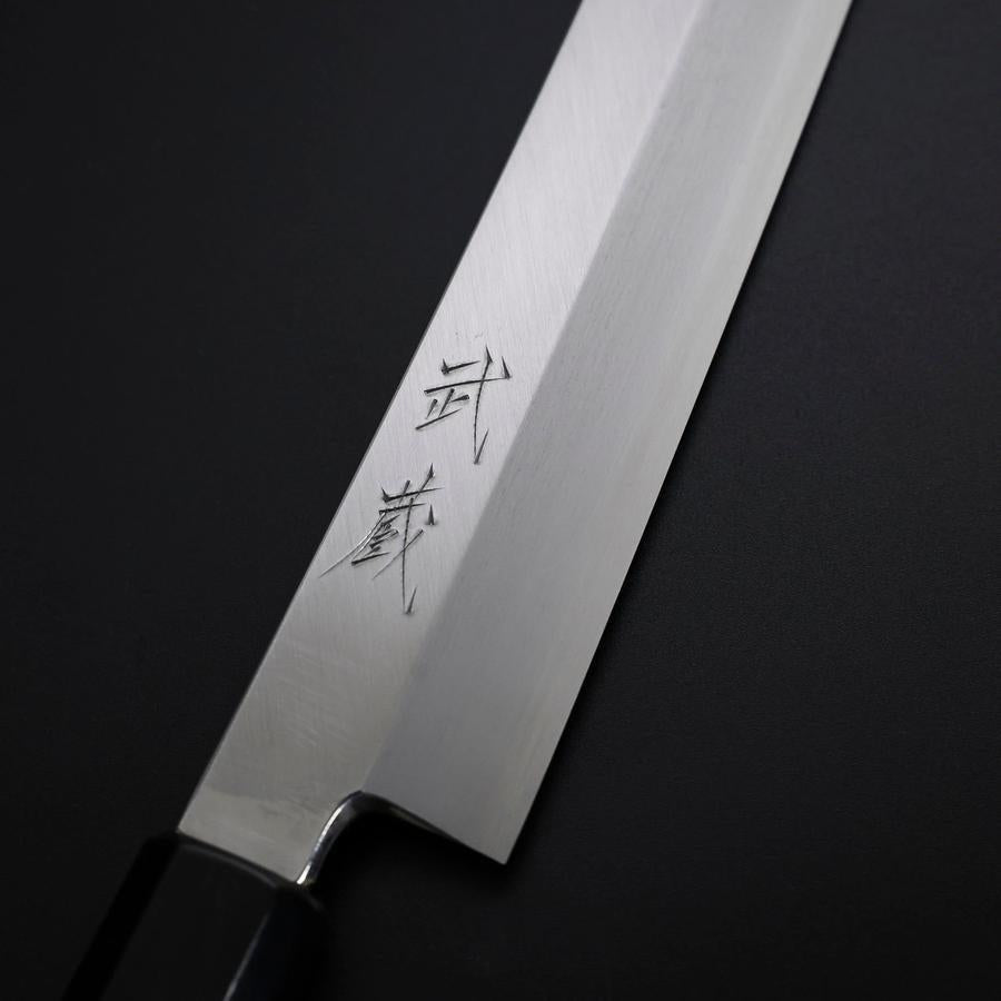 Yanagi Kiritsuke Silver Steel #3 Kasumi Buffalo Ebony Handle 300mm