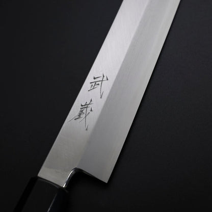 Yanagi Kiritsuke Silver Steel #3 Kasumi Buffalo Ebony Handle 300mm