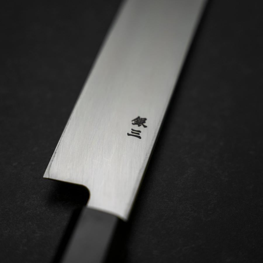 Yanagi Kiritsuke Silver Steel #3 Kasumi Buffalo Teak Handle 300mm