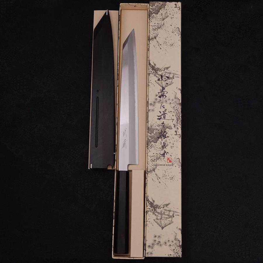Yanagi Kiritsuke Silver Steel #3 Mirror Buffalo Ebony Handle 270mm