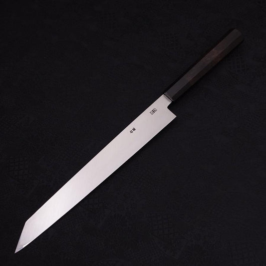 Yanagi Kiritsuke Silver Steel #3 Mirror Buffalo Ebony Handle 270mm