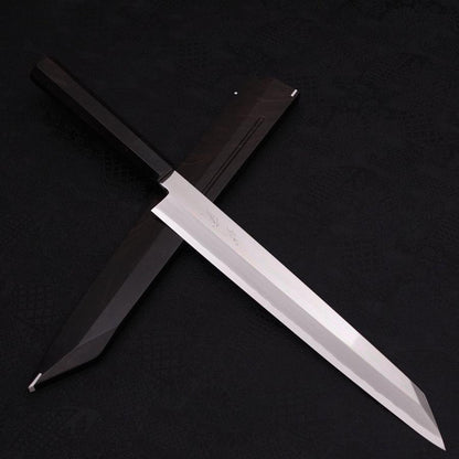 Yanagi Kiritsuke Silver Steel #3 Mirror Buffalo Ebony Handle 270mm