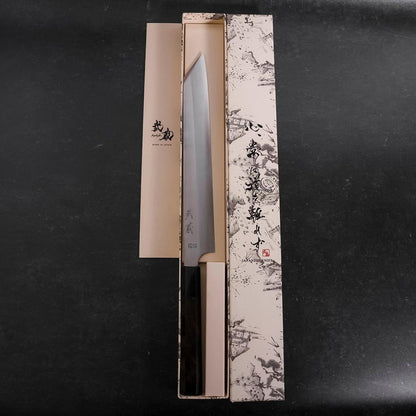 Yanagi Kiritsuke VG-10 Kasumi Buffalo Ebony Handle 250mm