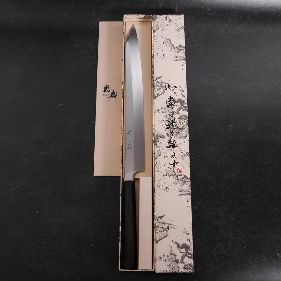 Yanagi Kiritsuke VG-10 Mirror Buffalo Ebony Handle 300mm