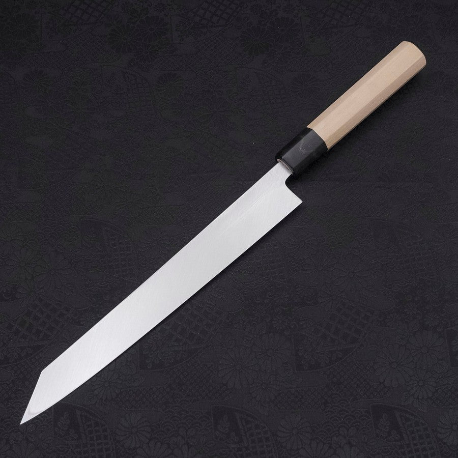 Yanagi Kiritsuke White Steel #2 Kasumi Buffalo Magnolia Handle 240mm