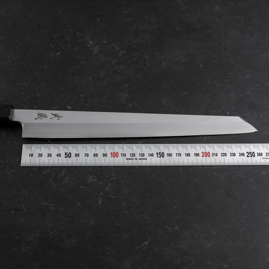 Yanagi Kiritsuke White Steel #2 Kasumi Buffalo Teak Handle 270mm