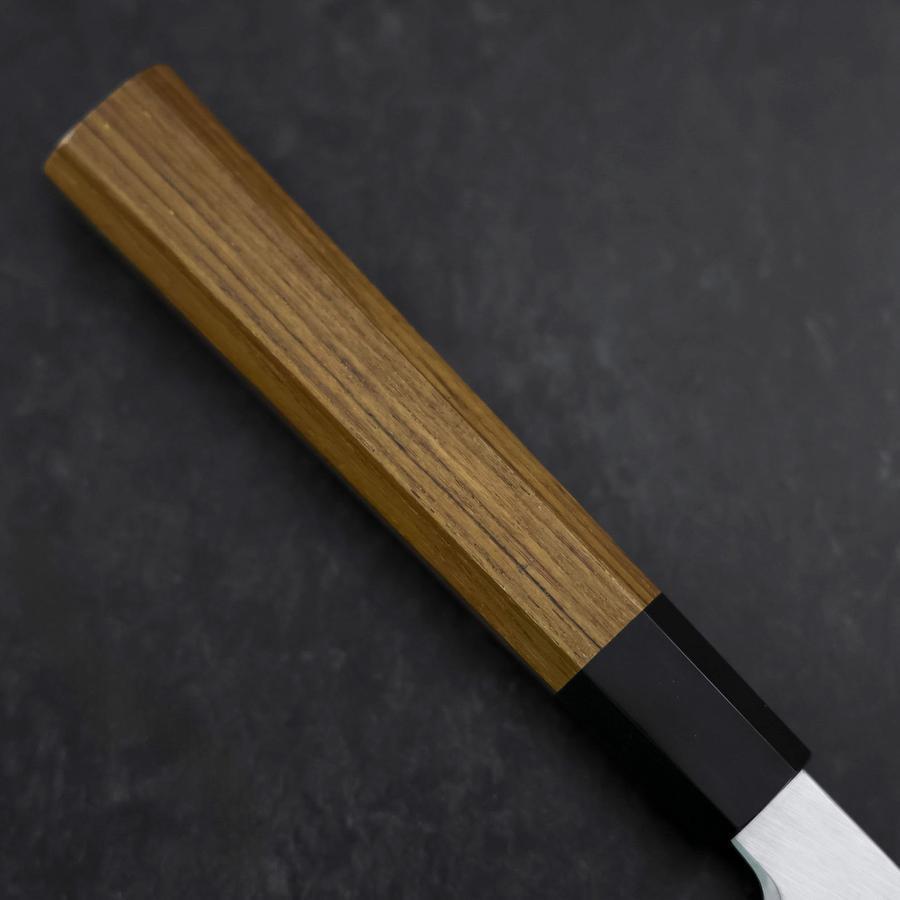 Yanagi Kiritsuke White Steel #2 Kasumi Buffalo Teak Handle 300mm