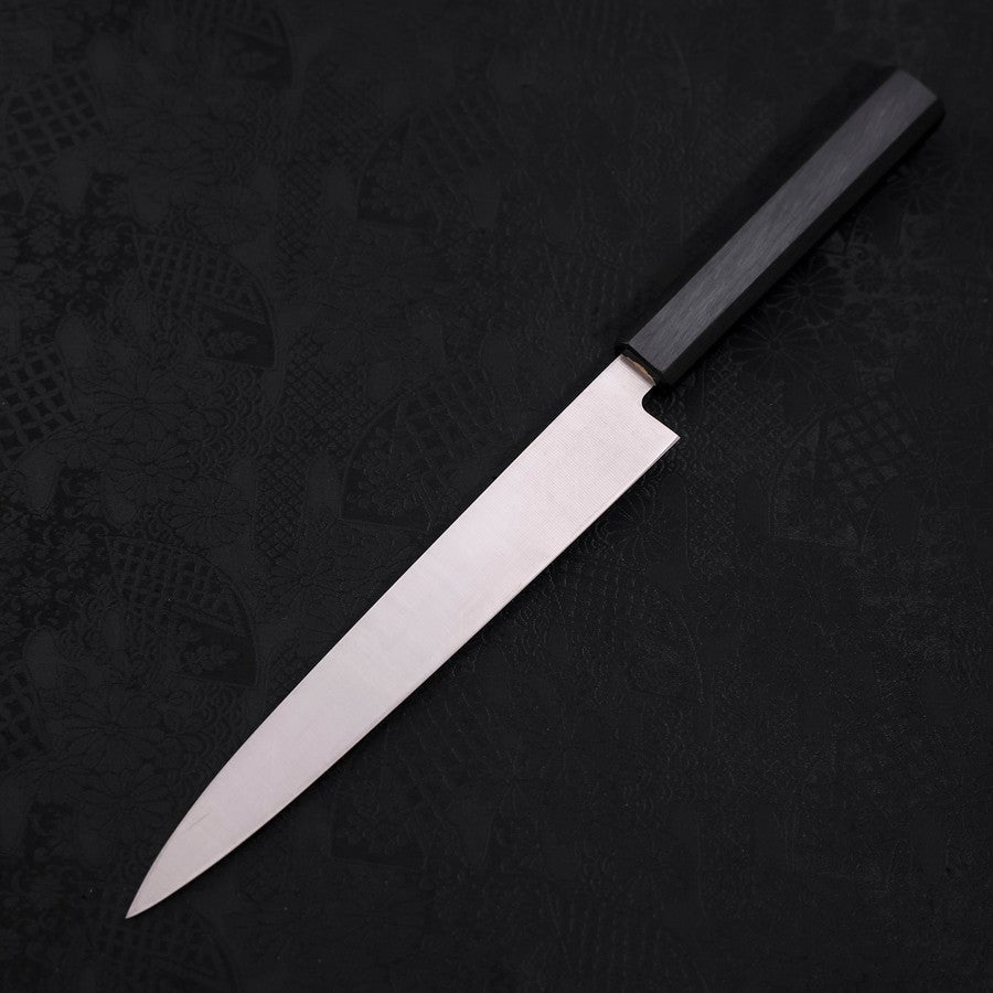 Yanagiba AUS-8 Polished Dark Blue Urushi Handle 210mm