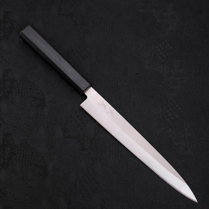 Yanagiba AUS-8 Polished Dark Blue Urushi Handle 210mm