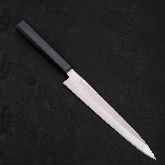 Yanagiba AUS-8 Polished Dark Blue Urushi Handle 210mm