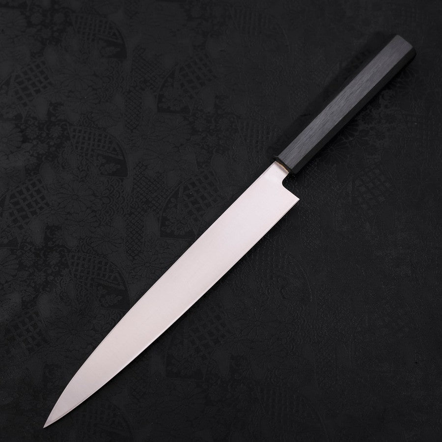 Yanagiba AUS-8 Polished Dark Blue Urushi Handle 240mm