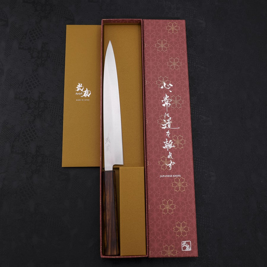 Yanagiba AUS-8 Polished Sumi Urushi Handle 240mm