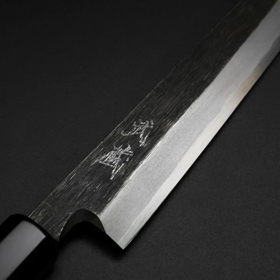 Yanagiba Blue Steel #2 Kurouchi Buffalo Ebony Handle 210mm