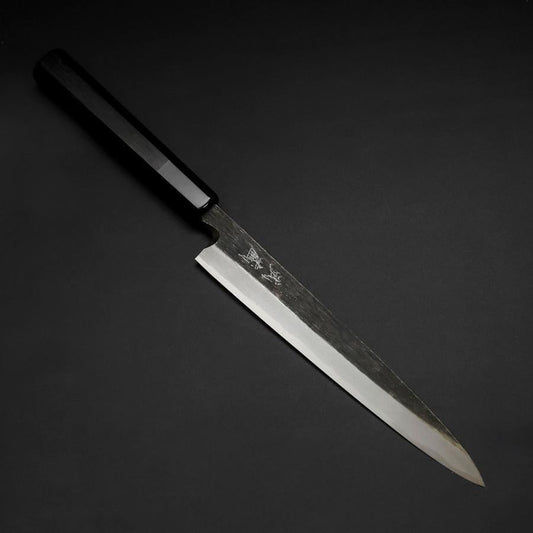 Yanagiba Blue Steel #2 Kurouchi Buffalo Ebony Handle 210mm