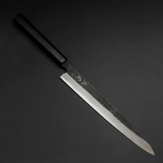 Yanagiba Blue Steel #2 Kurouchi Buffalo Ebony Handle 240mm