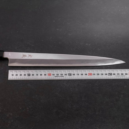 Yanagiba Blue Steel #1 Hon-Kasumi Buffalo Walnut Handle 300mm