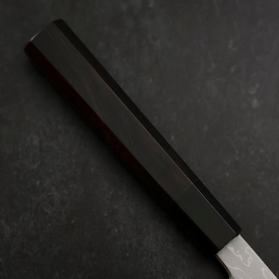 Yanagiba Blue Steel #1 Suminagashi Buffalo Ebony Handle With Sheath 270mm